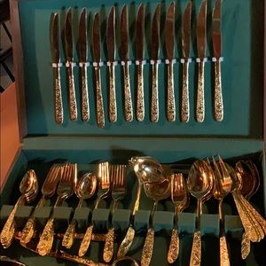 Gold plated silverware